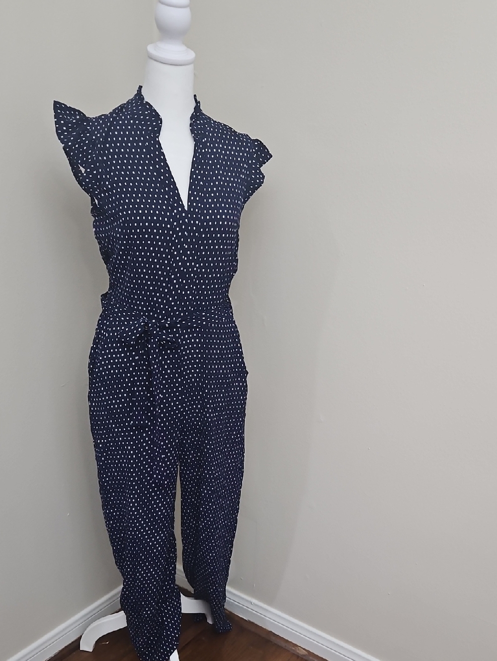 Monteau Navy and White  Jumpsuit